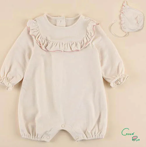 Для маленьких девочек детские комбинезоны для девочек Костюмы комбинезоны модные футболки с круглым вырезом Демисезонный сладкий платье принцессы Одежда для младенцев - Цвет: white