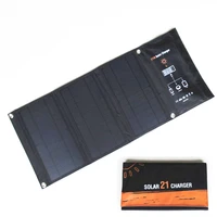 solar charger 21w power panel with dual usb port waterproof foldable solar cells for smartphones tablets and camping travel