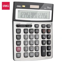 deli calculator e39265 16 digit metal universal programmer 120 steps check dual power solar office finance desktop calculators