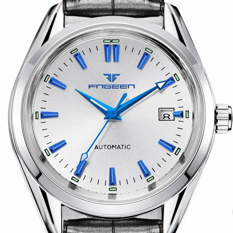 Новая мода синий светильник автоматические механические Wwatches бизнес мужские