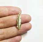 Ожерелья женские из цинкового сплава в форме листьев, 20 х6 мм, 2 цвета