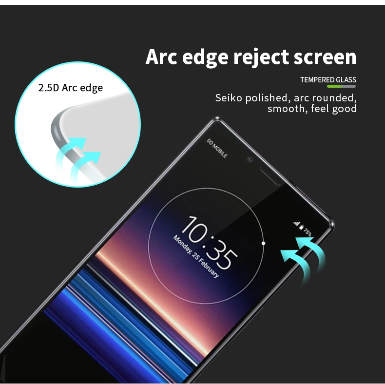 Защитное стекло закаленное 9H для Sony Xperia 1 10 Plus | Мобильные телефоны и аксессуары