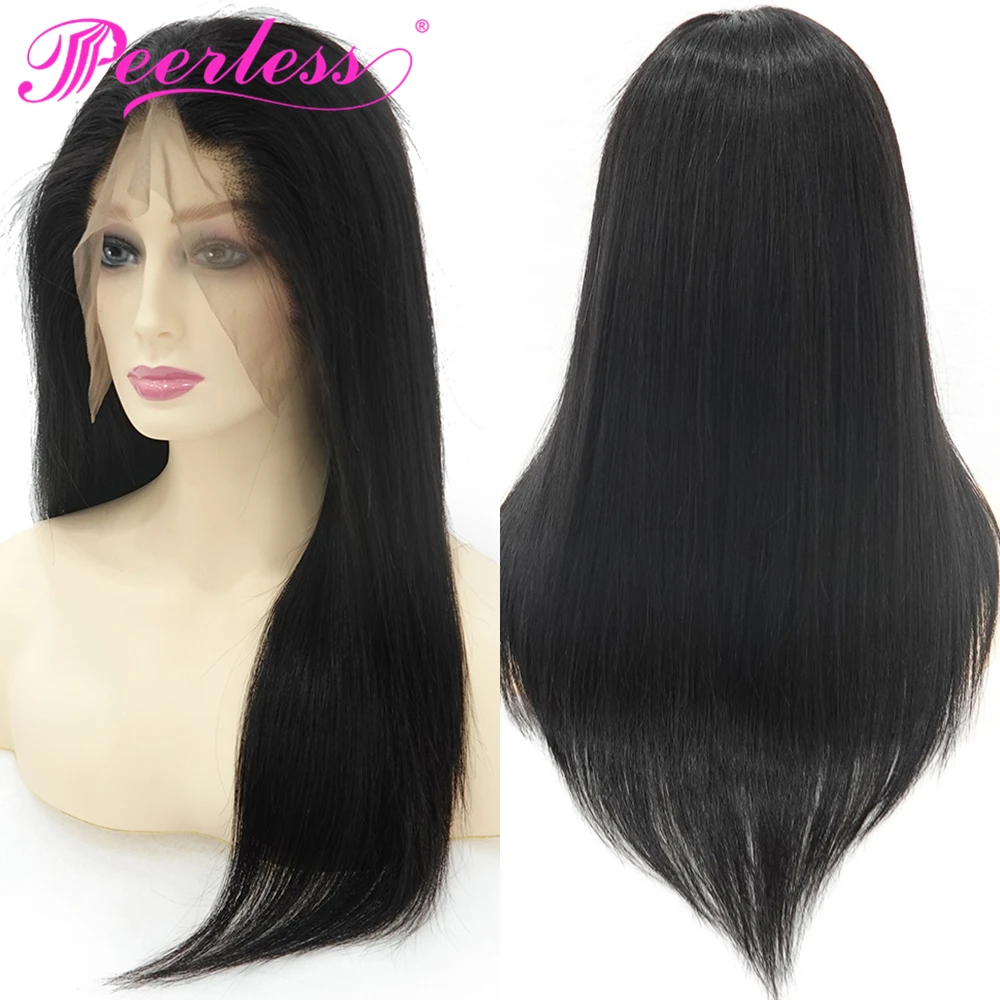 PEERLESS волосы 13*6 прямые Remy с предварительно сорванными волосами младенца 150%