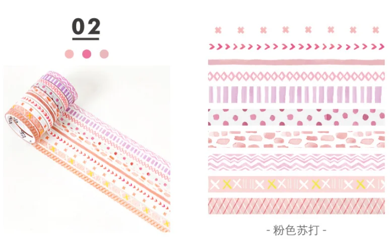 02 10 шт./кор. милый черный лента Washi Бумага DIY планировщик изоляционная лента клейкая наклейки с лентами Декоративные Канцелярские Ленты - Цвет: 02