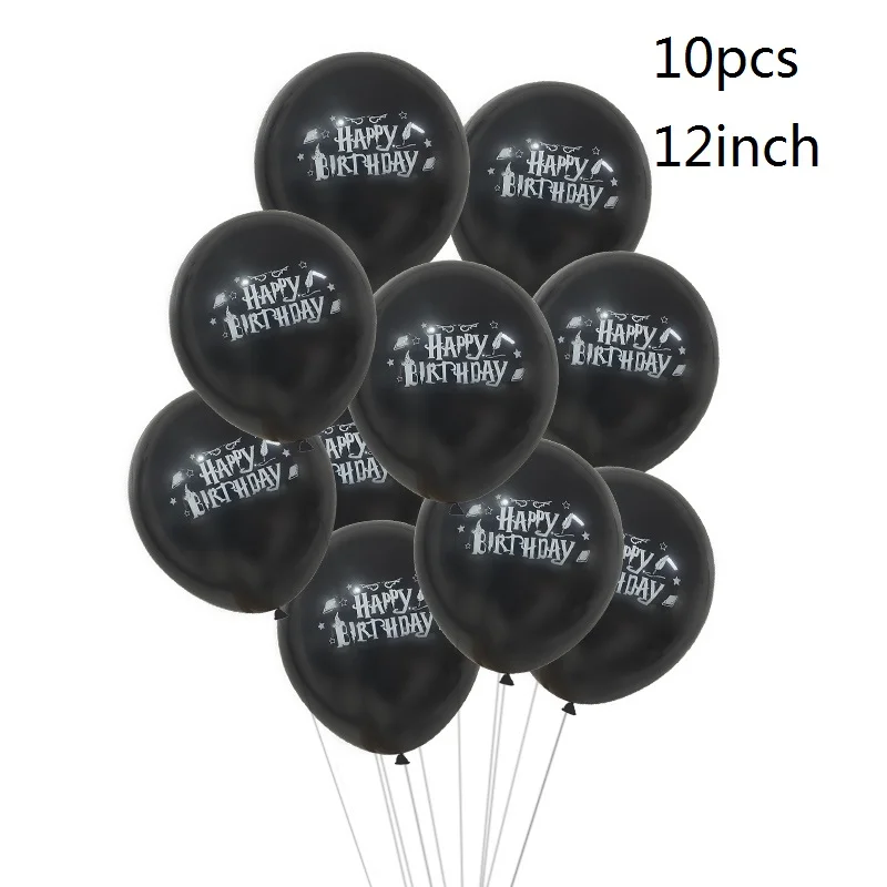 10pcs black Вечерние украшения для торта с изображением героев мультфильмов, гирлянды для дня рождения, украшения для мальчиков на день рождения, украшения для детских праздников - Цвет: 10pcs black