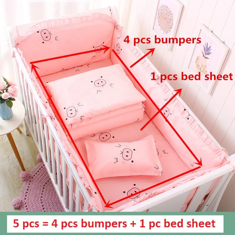 zhuzhunvhai 5pcs 5 шт. черно-белая корона дизайн Комплект постельного белья для малышей классический комплект постельного белья для малышей Комплект детской кроватки включает защитные борты лист - Цвет: zhuzhunvhai 5pcs