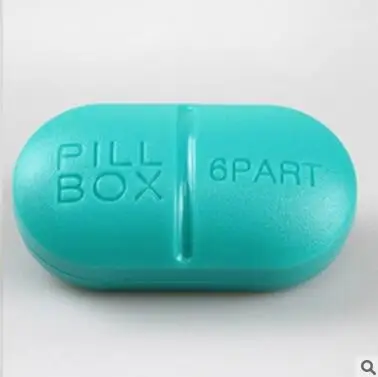 blue-L CUSHAWFAMILY Портативный 6/4 Слоты seal складной Pill случаях ювелирные изделия конфеты коробка для хранения Витамин Медицина Pill Box Дело контейнер - Цвет: blue-L
