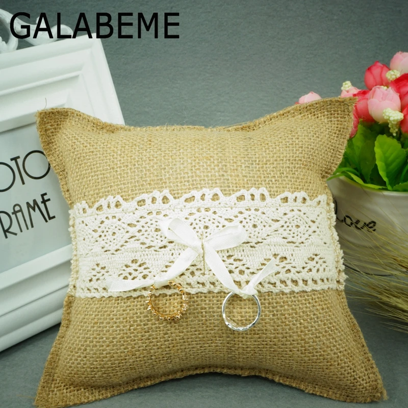 Galabeme 1 шт. 18 см x мешковины и кружевное кольцо Подушка наесси деревенский