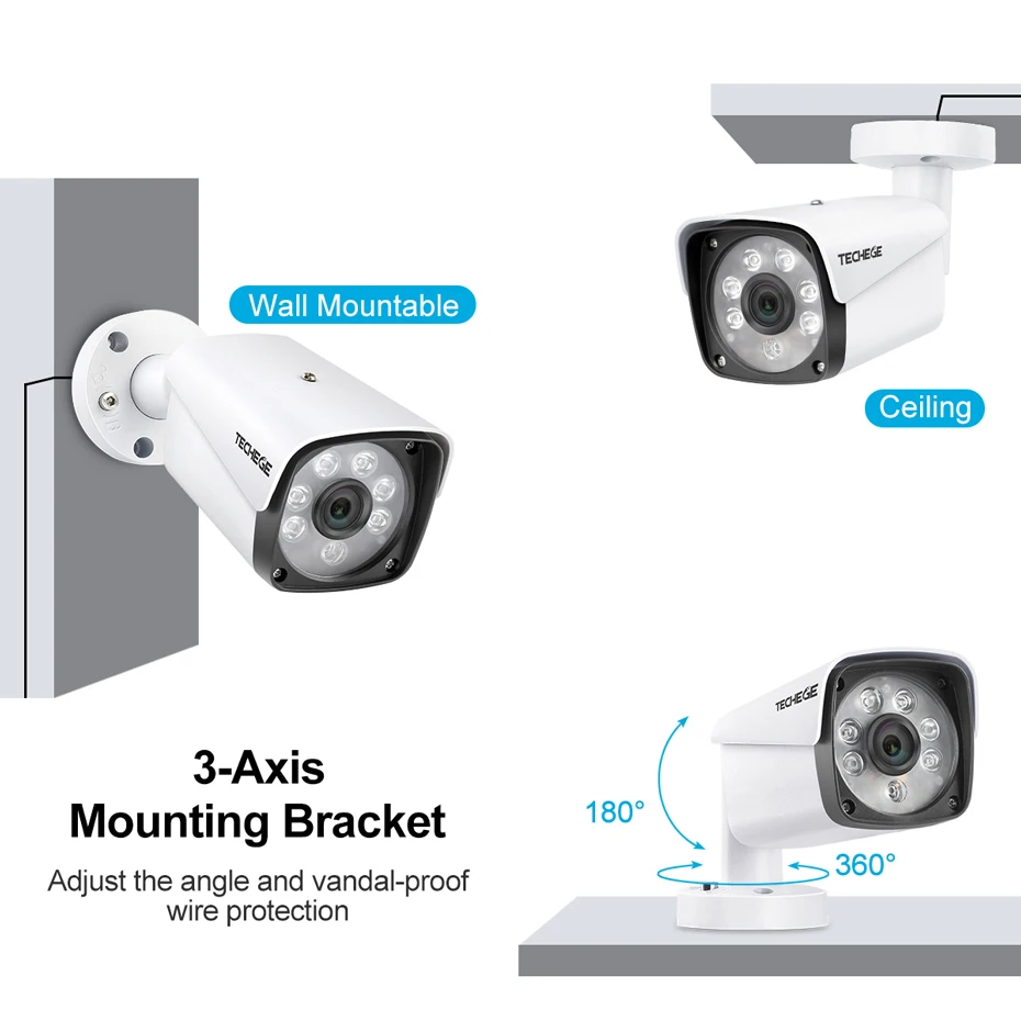 Techege 4MP видео камера система 8CH AHD DVR комплект 4 шт. 4.0MP HD водонепроницаемый уличный
