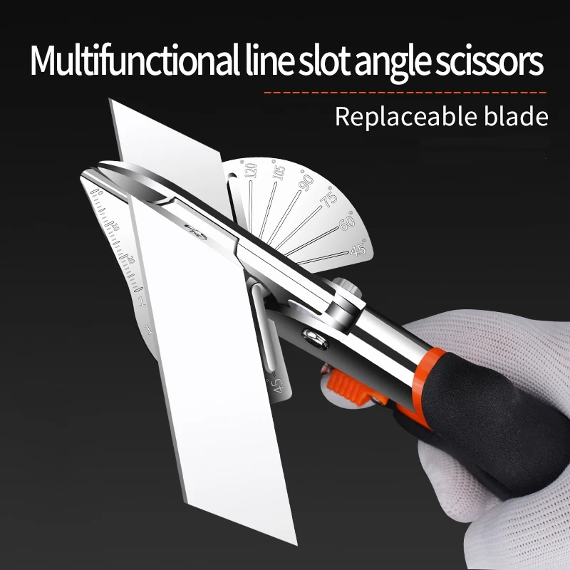 

Multifunction Angle Mitre Trunking Scissors Manganese Pipe Cutter Angle Shears Automatic Wire Cutting Duct Mitre Trim