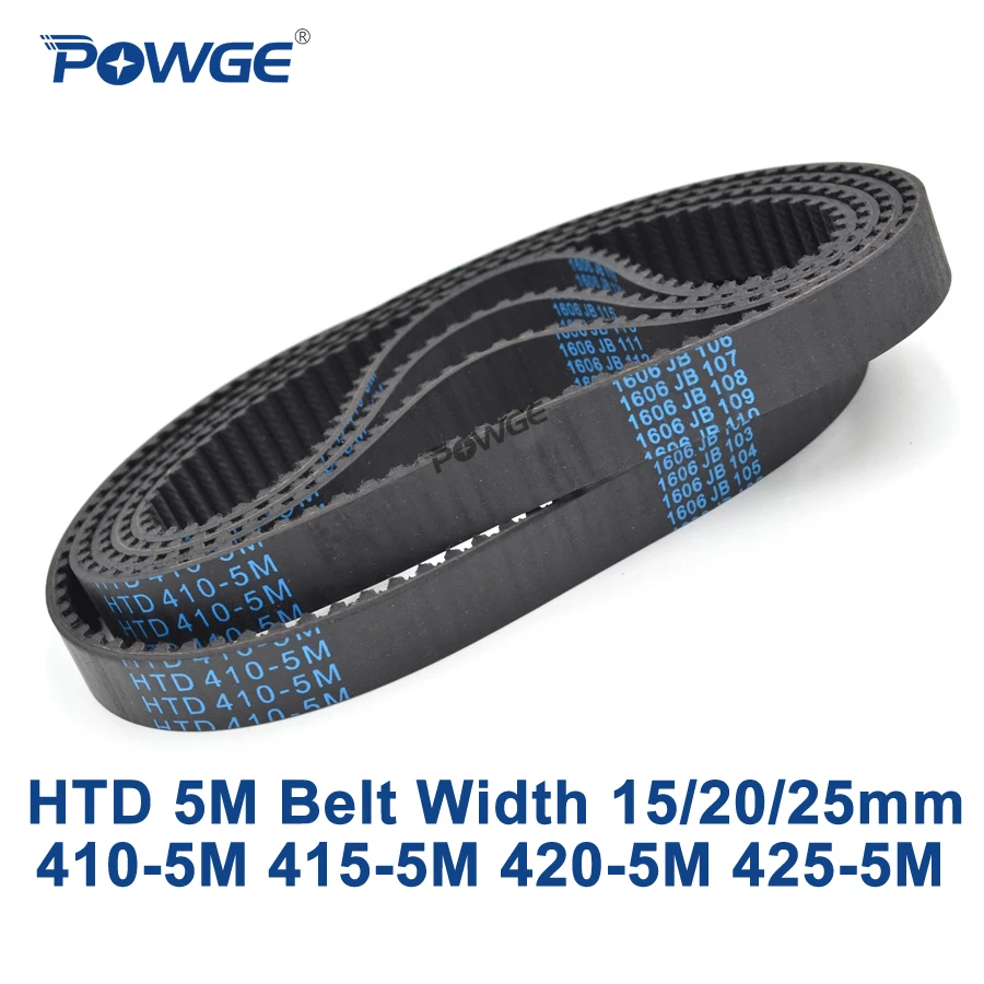 Зубчатый ремень POWGE HTD 5M C = 410/415/420/425 ширина 15/20/25 мм зубья 82 83 84 85 HTD5M синхронный 410 5 м