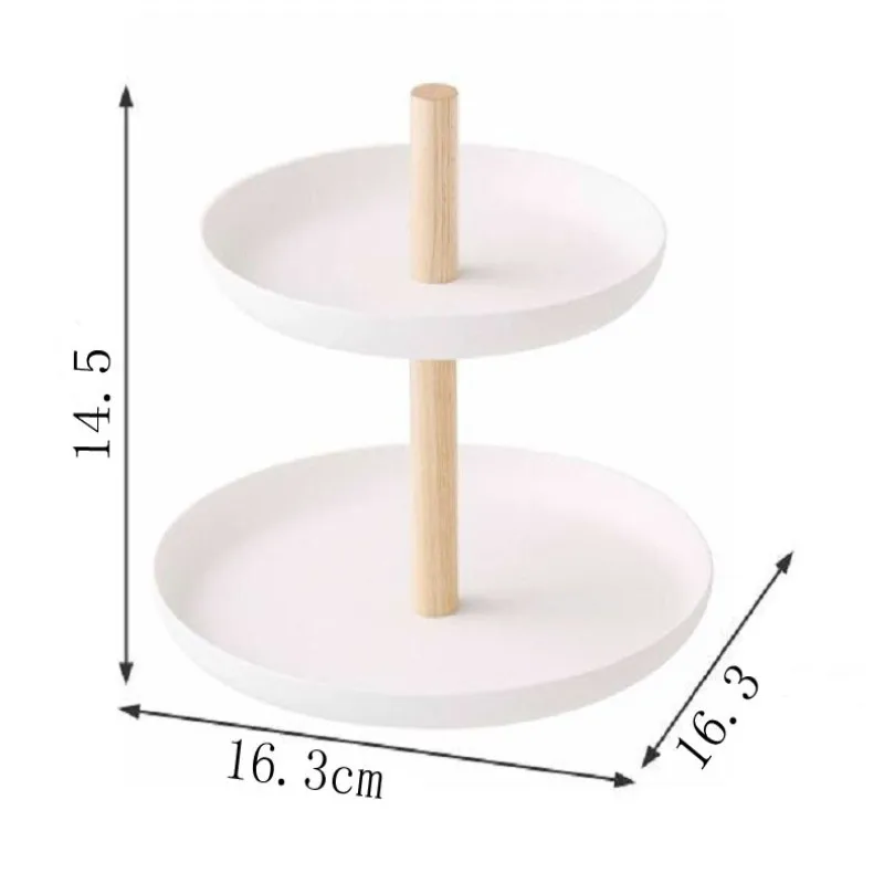 

Japanese Double Jewellery Storage Tray Desktop Debris Rack Kitchen Fruit Snack Tray Cosmetics Storage Rack Finishing Holders