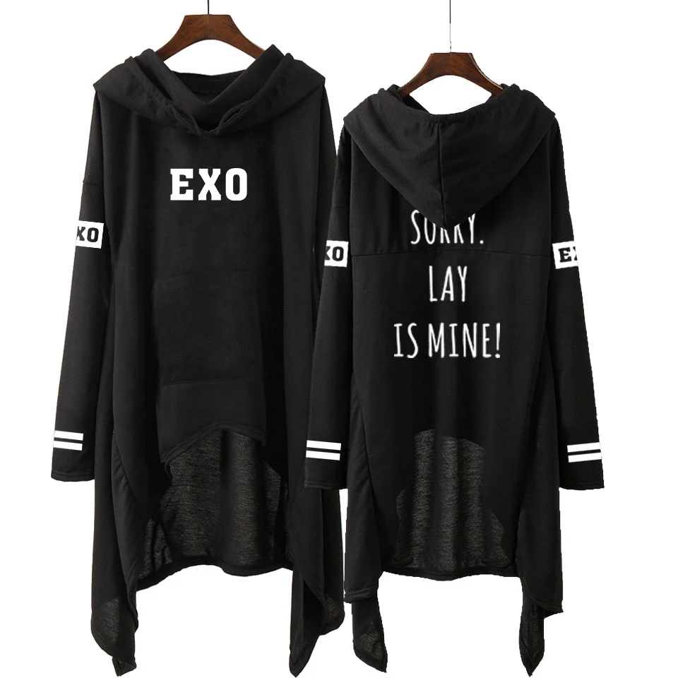 Kpop EXO Новая мода корейский DO LAY SE HUN KAI SING для вас толстовки длинная юбка женские