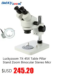 Luckyzoom бренд SZM45 7X-45X столб секторная база зум стерео микроскопы Оптический бинокулярный микроскоп