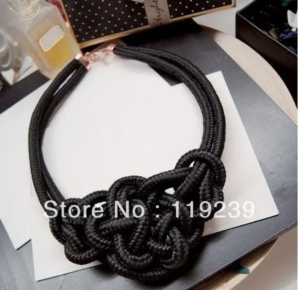 KN53 Fashion 2013 Hot Items Chunky Statement Handmade Knitted Rope Choker Collar Necklace Women Short Candy Neon Color Jewelry | Украшения