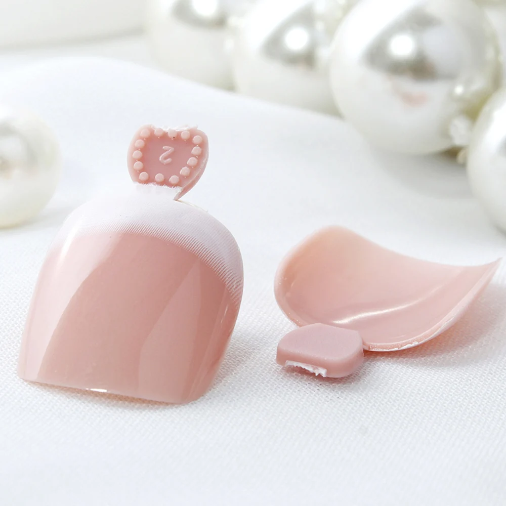 24Pcs False Toenail Tips Set French Full Cover Fake Toe Nail for DIY Manicure DecorationHK60 | Красота и здоровье