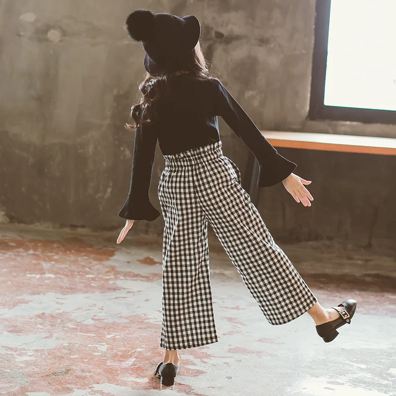 Брендовый комплект для маленьких девочек новинка 2019 в клетку одежда малышей