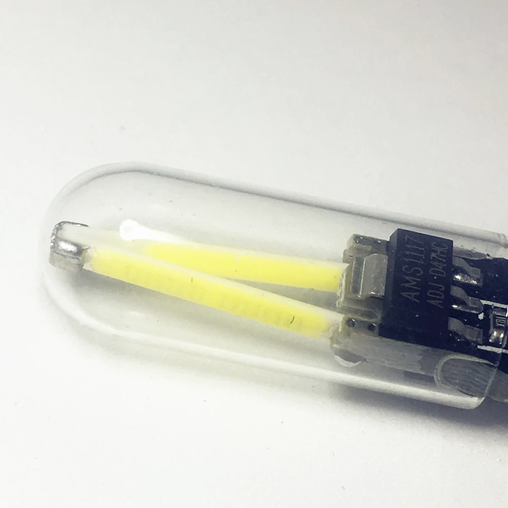 Новейший W5W led T10 cob стеклянный автомобильный светильник Led лампа накаливания