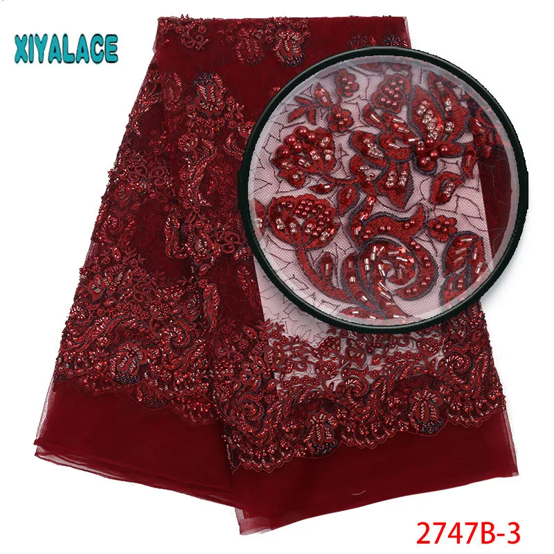 

Latest French Lace Fabric High Quality 3d Handmade Beads Lace Embrodiery African Lace For Nigeria bridal lace 2747b