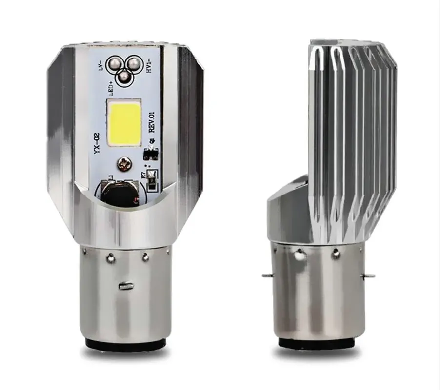 Светодиодные лампы для мотоциклетных Фар H4 H6 COB Led 1000LM BA20D лампа ближнего и