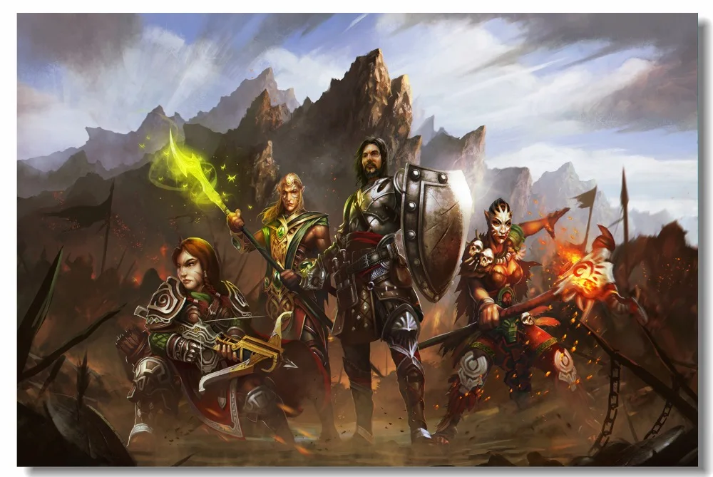 Пользовательские холст настенная видео игра постер герои магии и волшебные