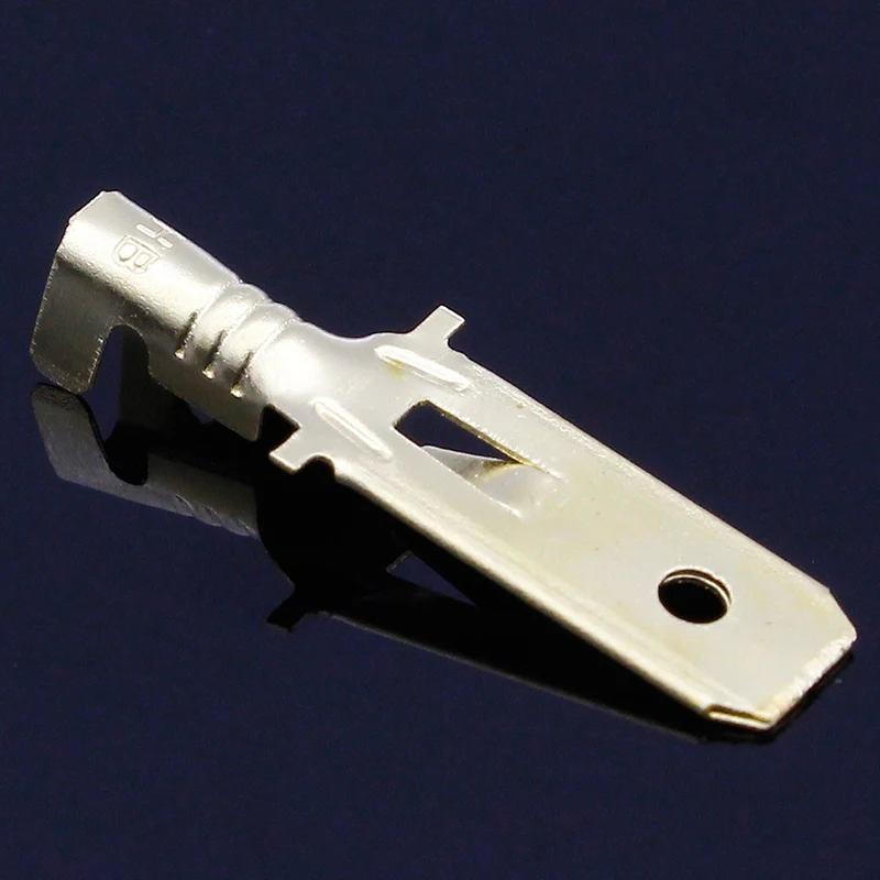 20pcs/lot 6.3mm Copper Male Wire Splice Crimp Terminal L15 Spade Connector Free Shipping | Terminals