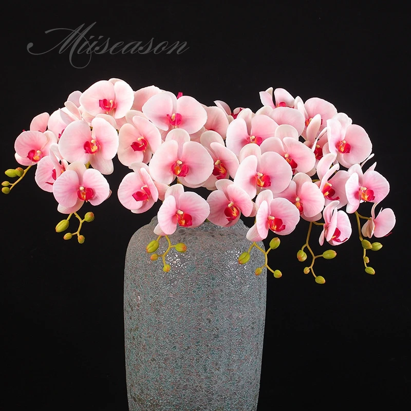 

3D реальное прикосновение искусственная бабочка искусственный букет фаленопсис свадебное украшение для дома