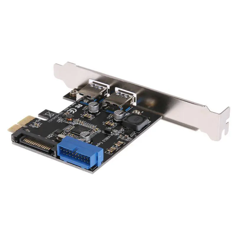 Pcie Transfer 2Ports Usb3.0 Expansion Card Desktop Front 19/20Pin Interface For Windows Xp/7/8/8.1/10 | Компьютеры и офис