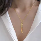 Индивидуальное ожерелье с именем, индивидуальное ожерелье из нержавеющей стали, женское ожерелье в вертикальном стиле, персонализированные ювелирные подарки BFF
