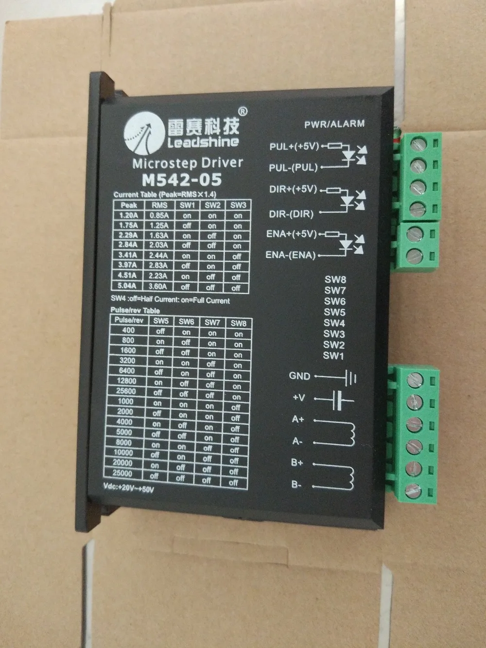 Драйвер шагового двигателя Leadshine NEMA17 NEMA23, 2 фазы, 36 В постоянного тока, 4,2 А, фрезерный станок с ЧПУ, M542-05