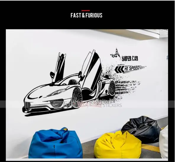 Для творческих личностей спорт автомобильный стикер Гостиная студия диван