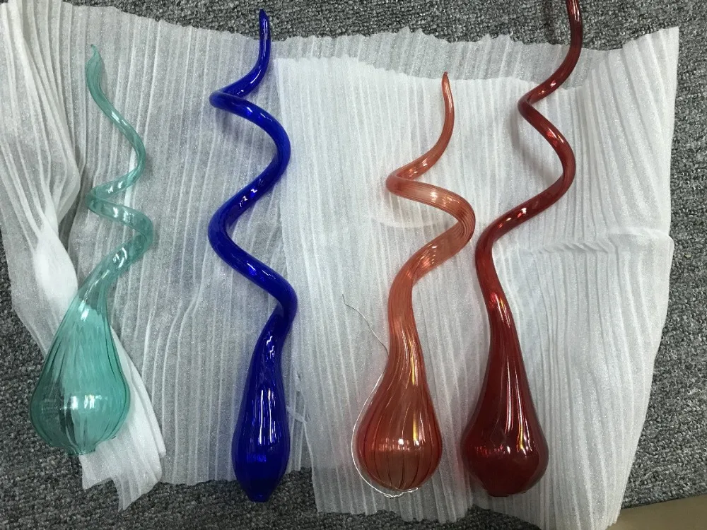 Verkauf Künstlerische Design Blau Und Orange Glas Kronleuchter Lampen Hand Geblasen Glas Kronleuchter Beleuchtung LED Top Tisch Kronleuchter