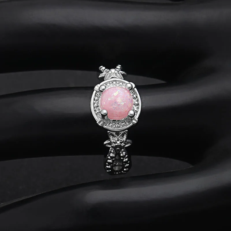 Красивые кольца Floewr Fire Opal для женщин свадебные ювелирные изделия элегантные