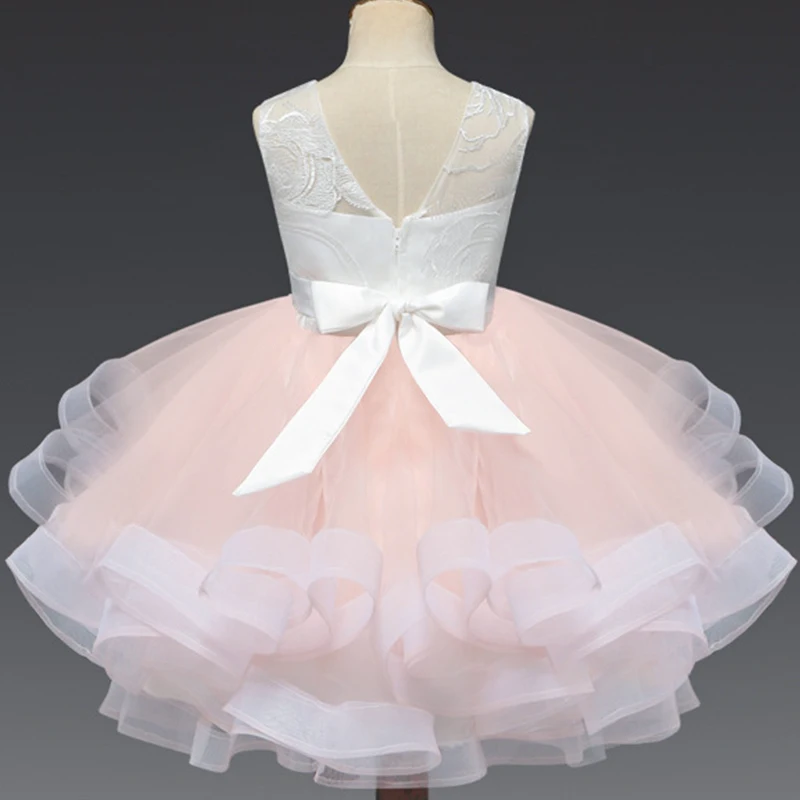 Pretty bowtie Satin Flower Girls Dresses white &amp black Lace 2018 Beaded Appliqued For Kids Prom girls | Детская одежда и обувь