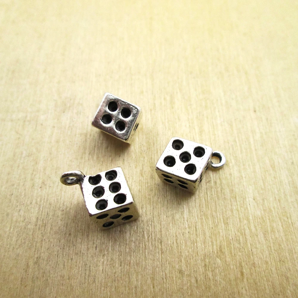 12 шт. 13x6 мм кубики Подвески DIY ожерелье/браслеты античный серебряный тон|Шармы| |