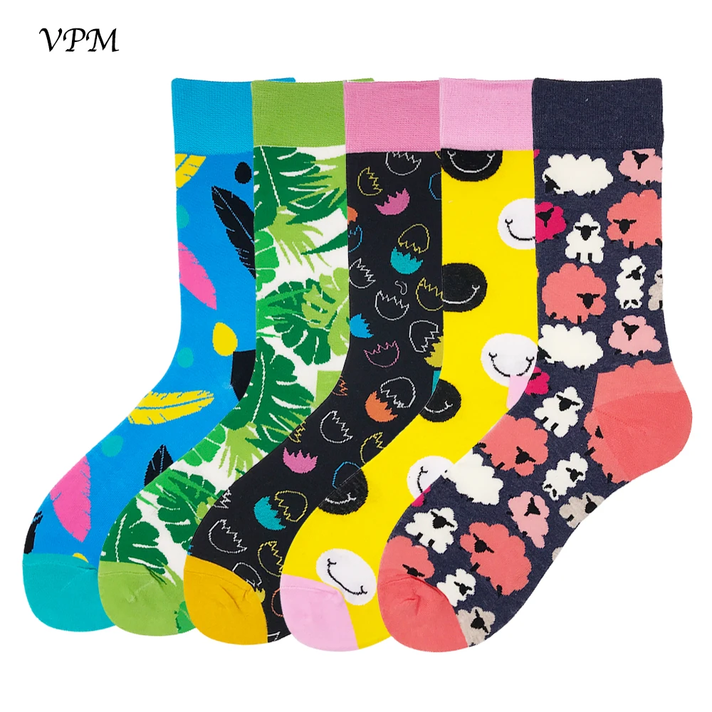 Мужские носки VPM 2018 из 85% хлопка красочные Смешные Харадзюку в стиле пиццы