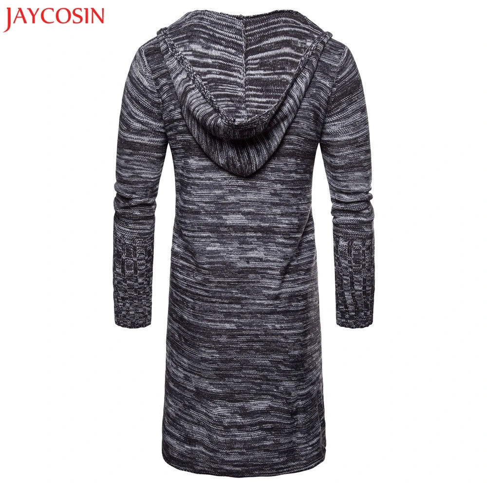 JAYCOSIN, Мужское пальто, осень, зима, Повседневный, с капюшоном, однотонный, вязаный, Тренч, куртка, кардиган, длинный рукав, верхняя одежда, блузка, M-2XL, z1031