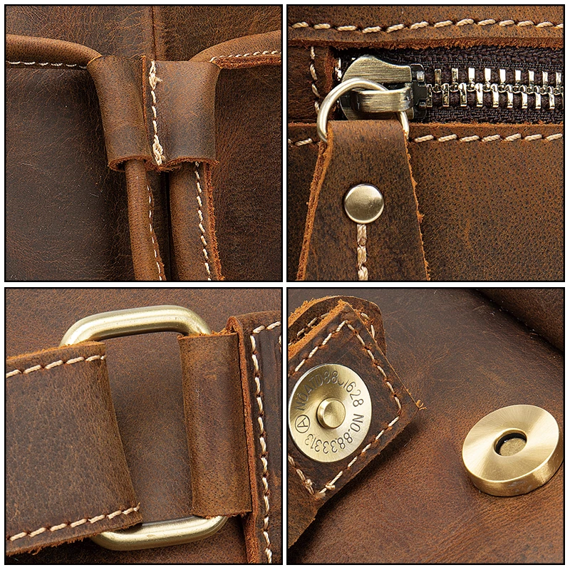 Мужской и женский рюкзак crazy horsehide ретро 14-дюймовый для ноутбука | Багаж сумки