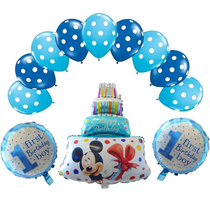 style20 1 комплект воздушные шары на день рождения цифра 1 гелиевые фольгированные шары для мальчиков и девочек от 1 года до 1 года детские вечерние украшения - Цвет: style20