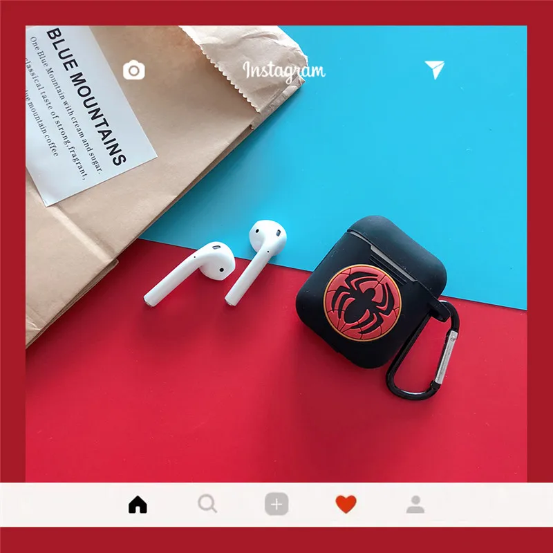 Силиконовые защитные чехлы для Apple Airpods, Мстители, милый Капитан Америка, Железный человек, ТПУ противоударный чехол для New Air Pods Box