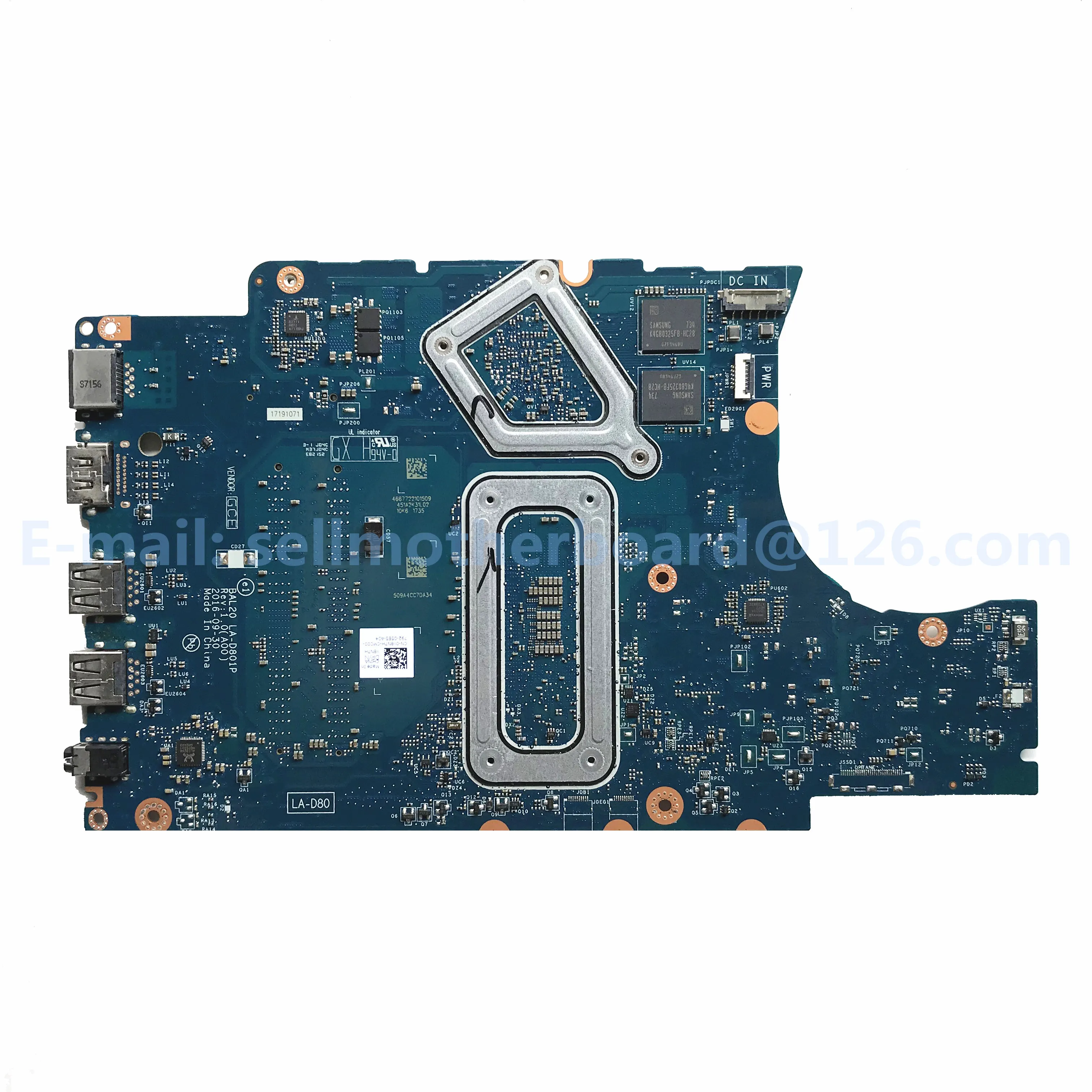 CN-0Y8N7H 0Y8N7H Y8N7H для DELL 5567 5767 материнская плата портативного компьютера с SR2ZU i5-7200U 2,5 ГГц BAL20 LA-D801P DDR4 мб тестирование