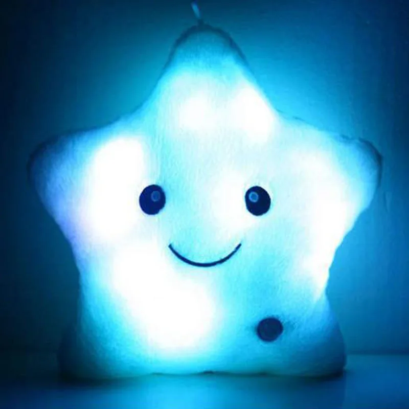 Cute Throw Pillow LED Light Up Cartoon Colorful Star Soft Stuffed Plush Toys Gift 2014 New |