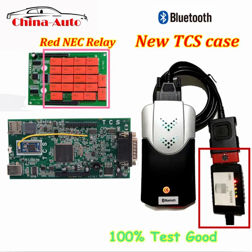 OBDIICAT новый VCI с Bluetooth OBD OBDII TCS сканер 2016 00 красный монитор реле 5 вольт