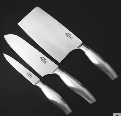 3pcs Полный набор кухонных ножей из нержавеющей стали, бытовой многофункциональный нож для нарезки мясные овощные ножи для фруктов, инструмент для нарезки - Цвет: 3pcs