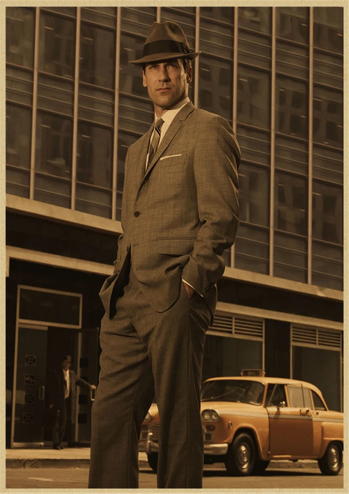 Mad men классический фильм крафт-бумага Ретро стиль декоративная печать на крафтовой бумаге настенная живопись наклейки для дома плакаты - Цвет: Красный