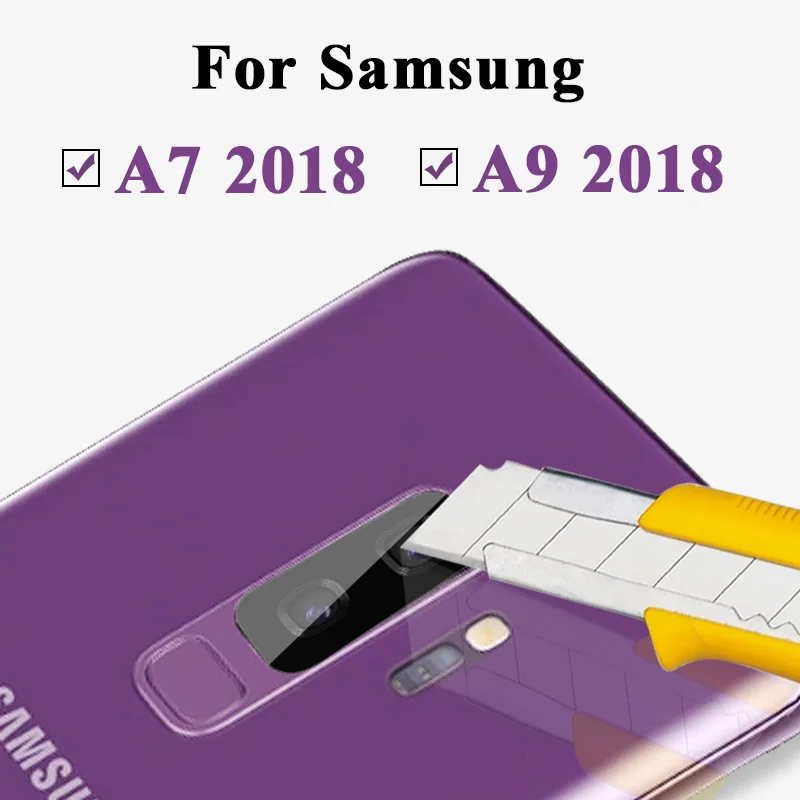 2 шт. задняя камера закаленное стекло пленка для Samsung A7 A9 2018 чехол аксессуары