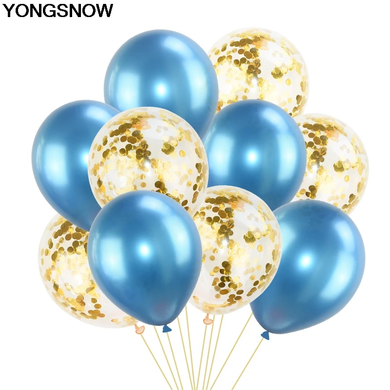 YONGSNOW 12 дюймов 10 шт./лот смешанный металлический воздушный шар латексный