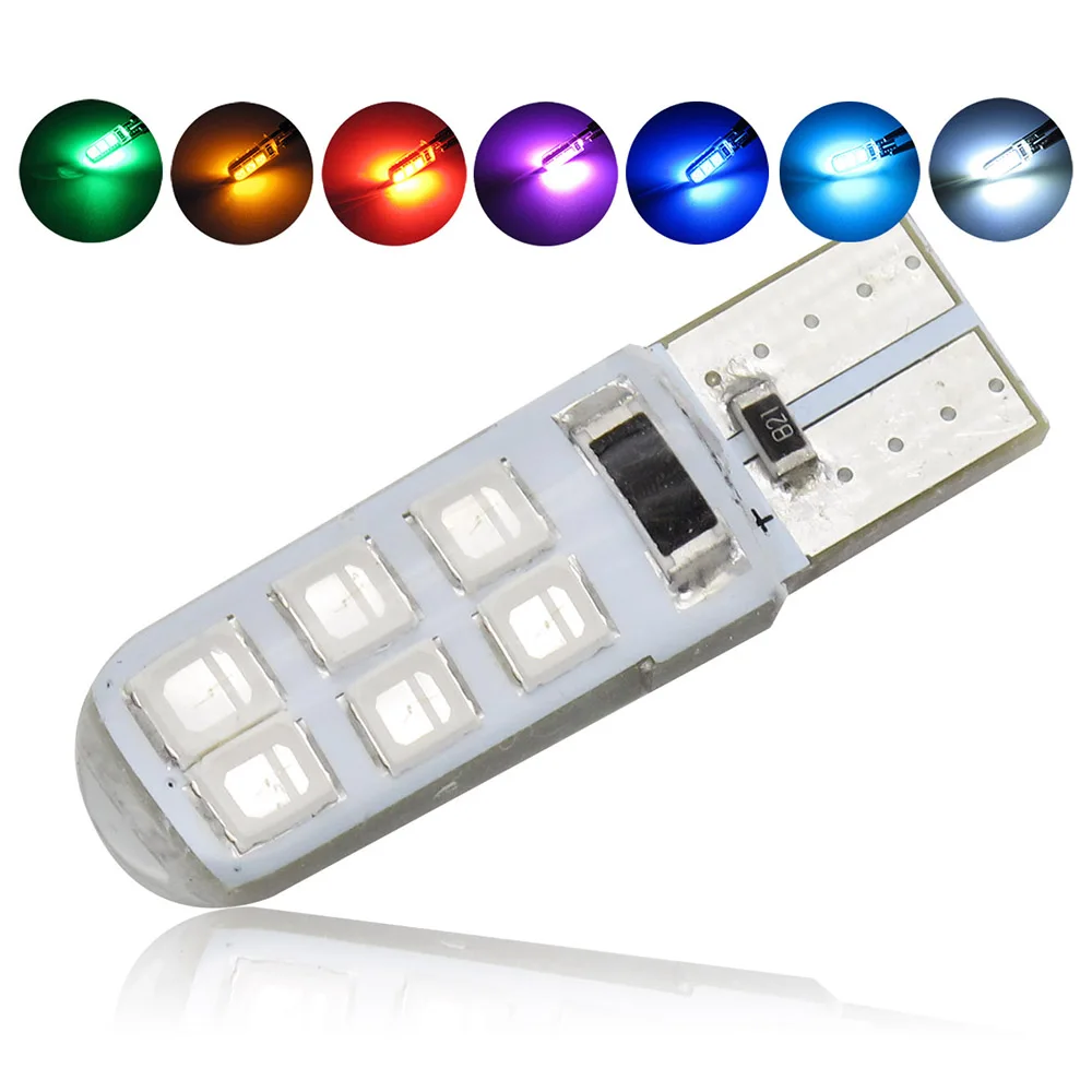 1 шт. Авто T10 автомобиль свет 3528 SMD 12 Светодиодный s силикатный гель с кристаллами