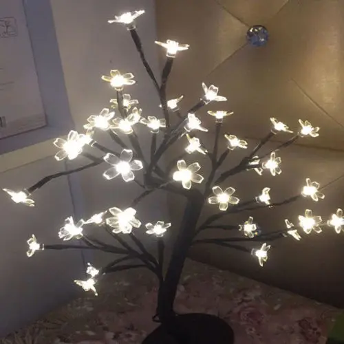 Sakura Водонепроницаемый Сказочный светильник, Рождественский Цветок сакуры, настольный карликовое дерево, светодиодный светильник, настольный веточка, светильник вечерние, свадебные, для помещений, для улицы - Цвет: Sakura