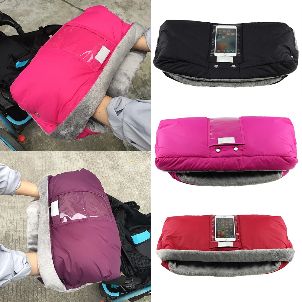 Thicken Warm Hand Cover Stroller Accessories Winter Baby Mitten Pushchair Windproof Buggy Kids Cart Antifreeze Stroller Gloves